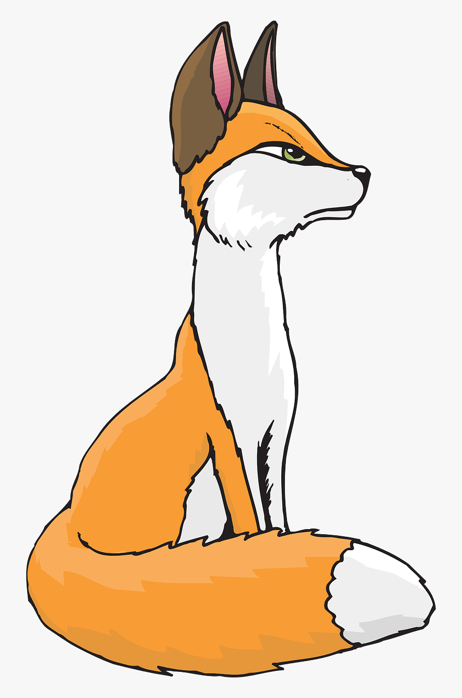 Sitting Fox Clipart, Transparent Clipart