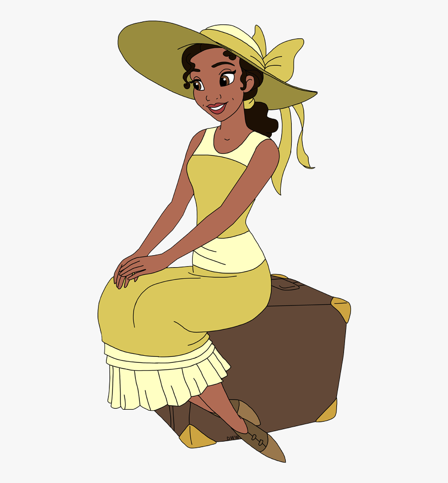 Princess Tiana Sitting Down, Transparent Clipart