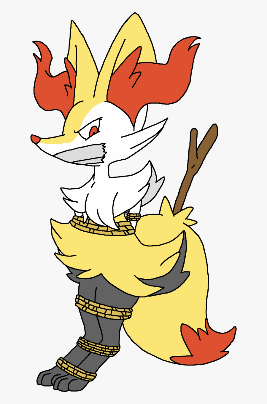 Pokemon Braixen Tied Up, Transparent Clipart