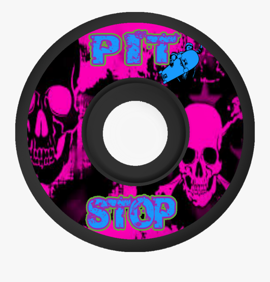 Pit Stop 52mm Black And Pink Skull Wheels - Halloween Clip Art, Transparent Clipart