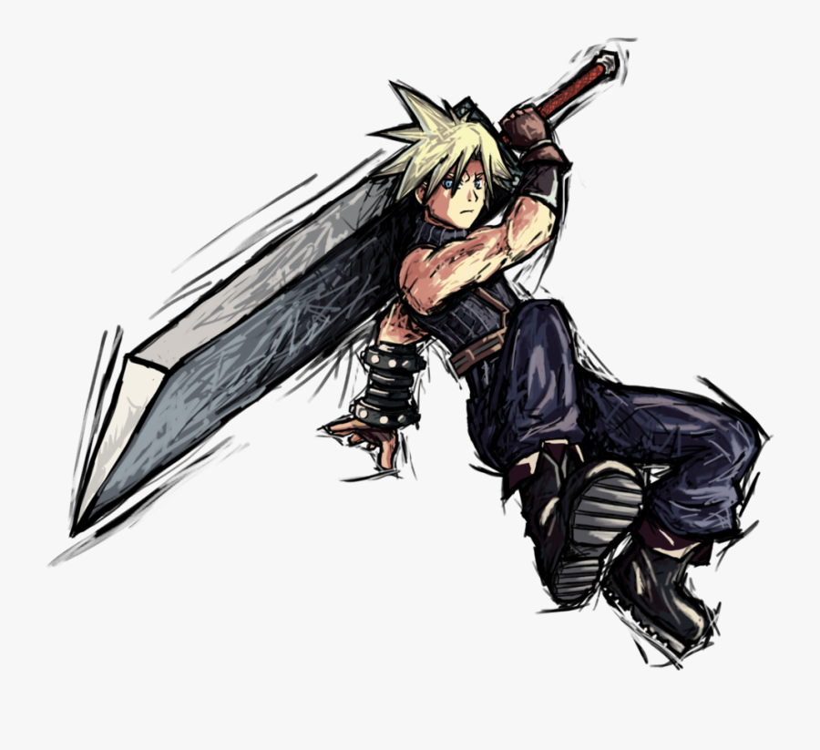 Cloud Strife Super Smash Bros Super Smash Bros, Super - Super Smash Bros Drawing, Transparent Clipart