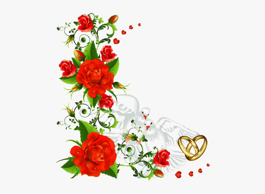 Border Rose Flower Png, Transparent Clipart