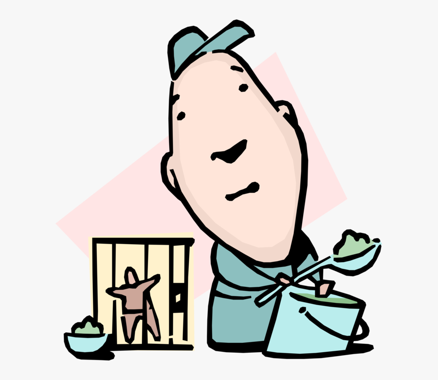 Clip Art Stock Guard Serves Slop To Inmate Vector Image, Transparent Clipart