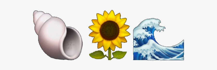#emoji #aesthetic #tumblr #sunflower #sea #water #shell - Iphone Ocean Emoji, Transparent Clipart