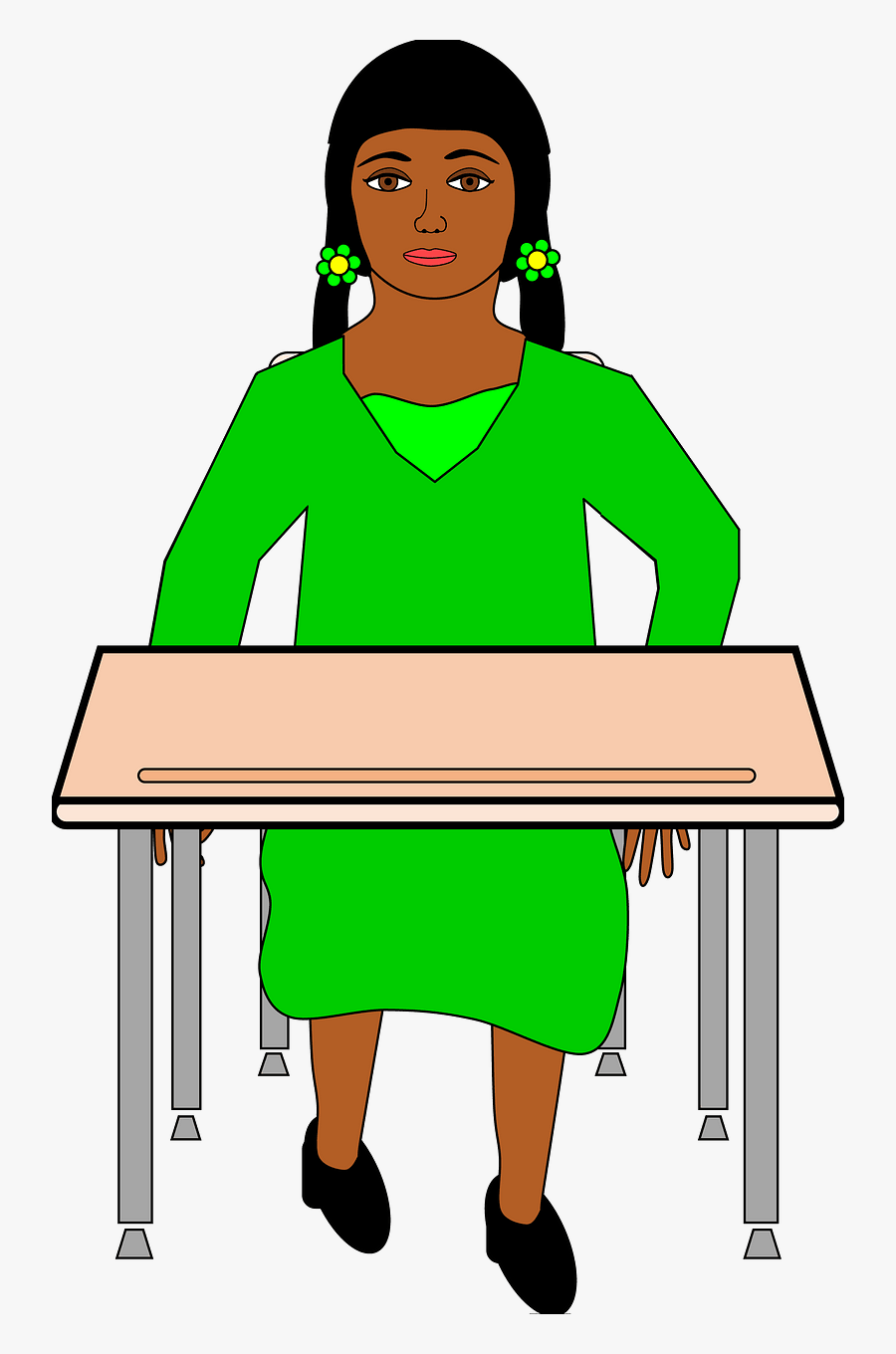 Student Standing At Desks Clipart, Transparent Clipart
