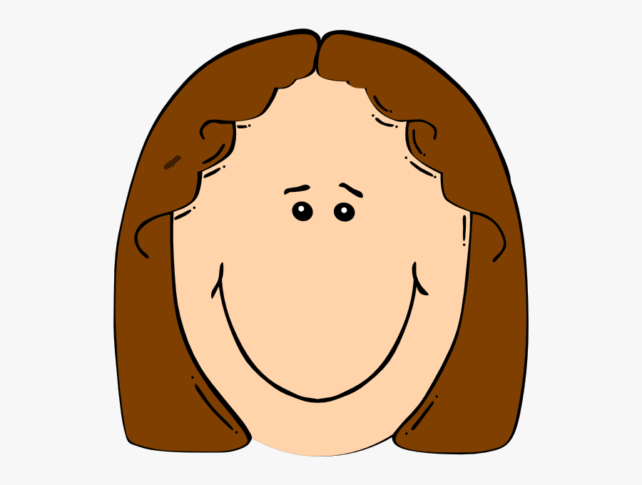 Happy Face Girl Clipart - Brown Hair Clipart, Transparent Clipart