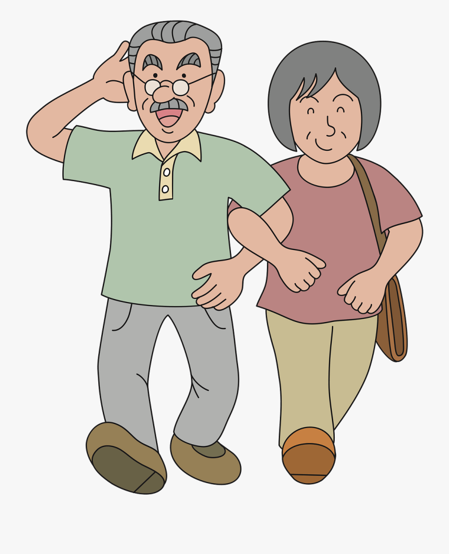 Grandparents Are Walking Clipart, Transparent Clipart