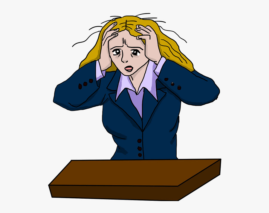 Stressed Woman Clipart, Transparent Clipart