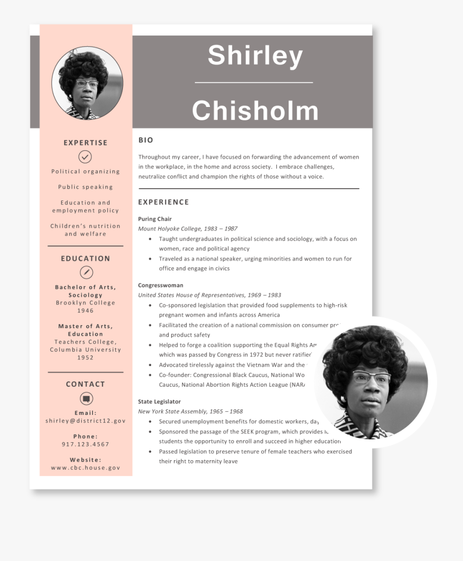 Shirley Chisholm, Transparent Clipart
