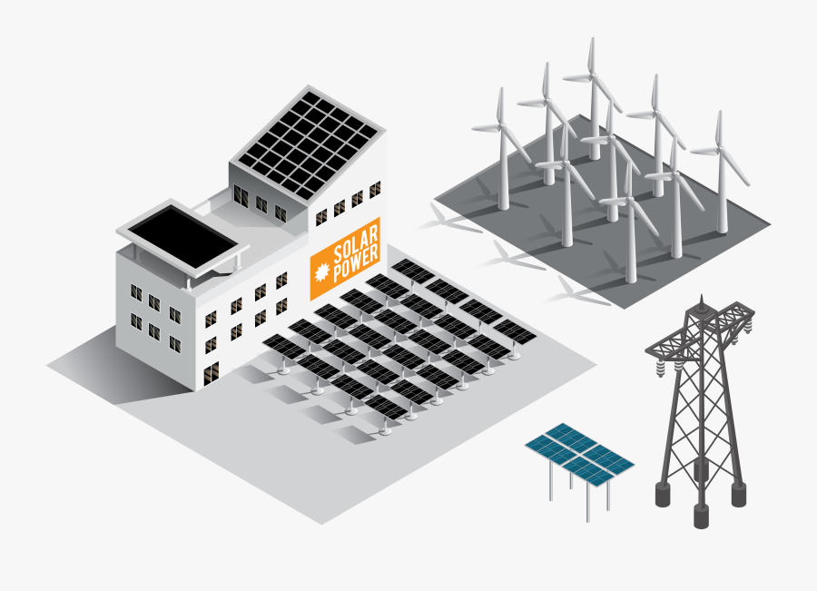 Kinetic Energy For Kids - Isometric Power Plant Icon, Transparent Clipart