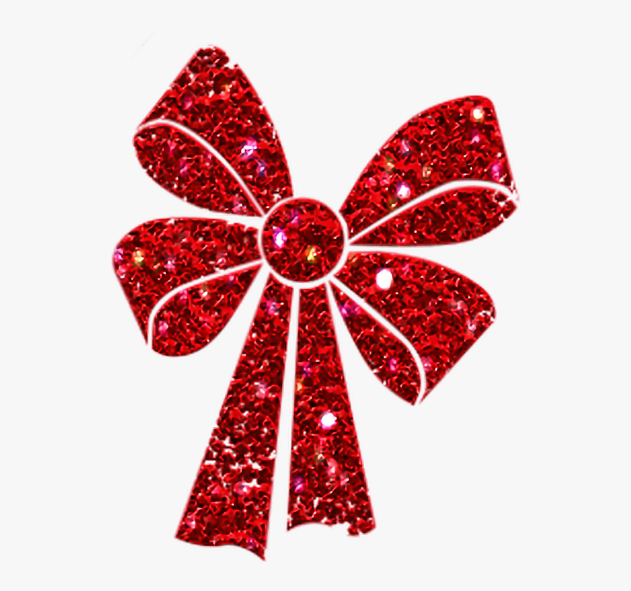 #bow #ribbon #red #freetoedit #glitter #origftestickers - Glitter Red Bow Clipart, Transparent Clipart