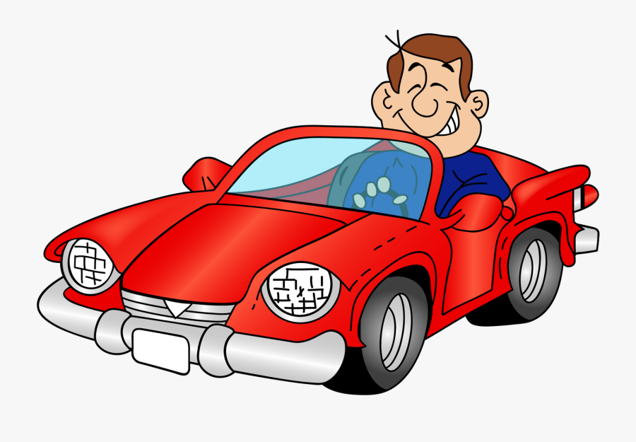 Cartoon Car With A Driver Png Clipart - Car With Driver Cartoon, Transparent Clipart