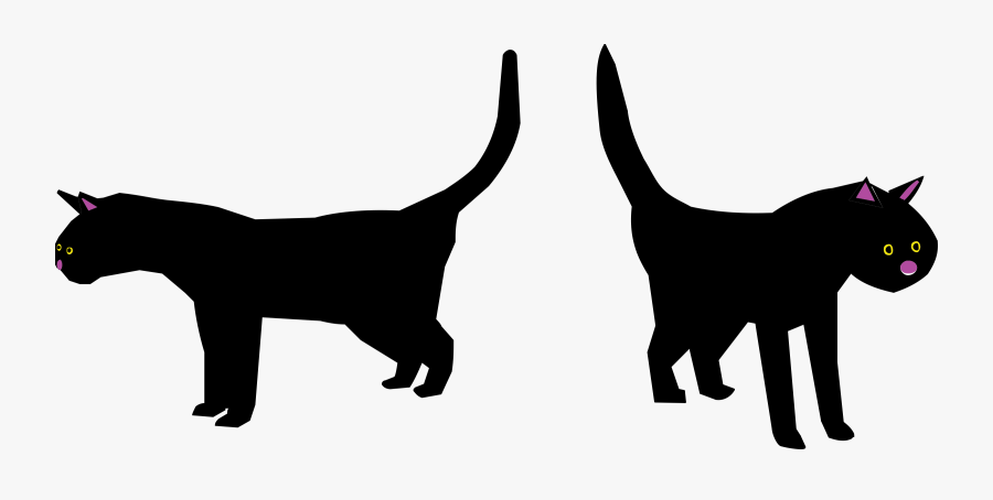 Two Black Cats Clipart - Two Black Cats Transparent, Transparent Clipart