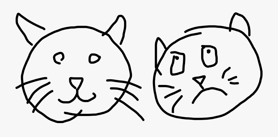 Emotion,art,symmetry - Simple Cat Drawing, Transparent Clipart