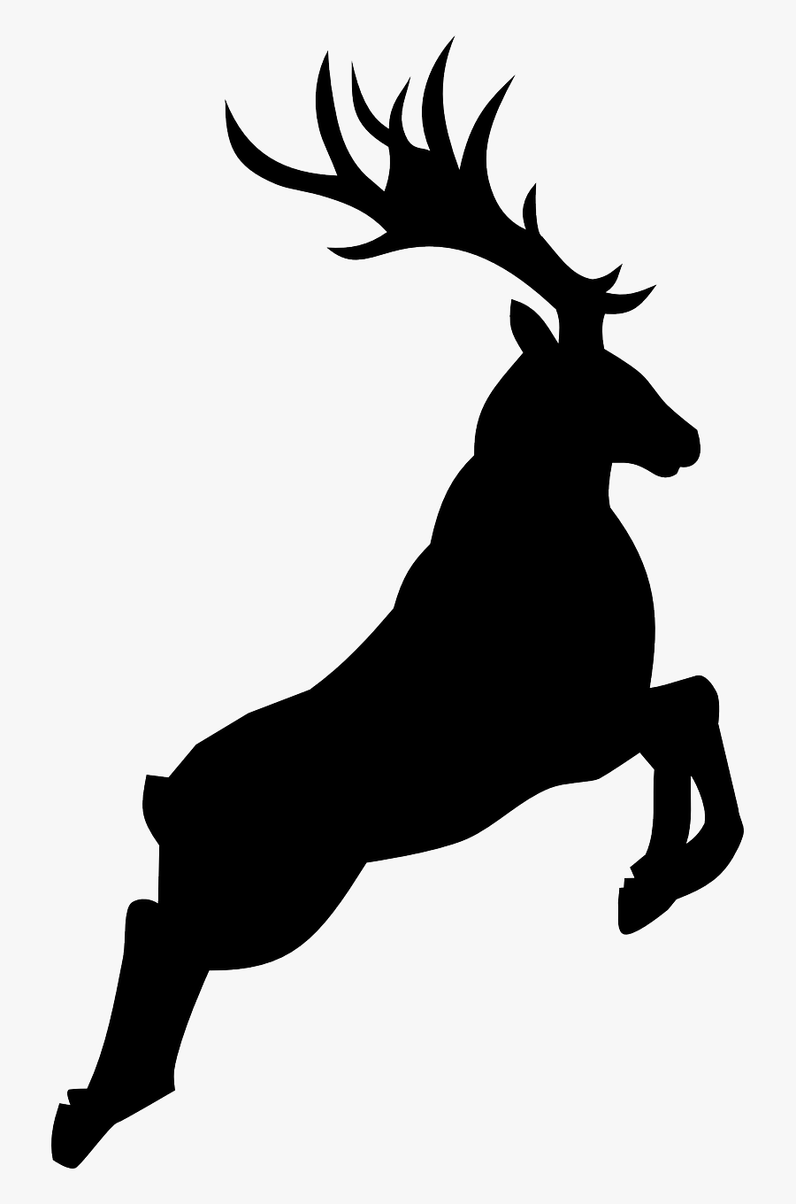Reindeer Rudolph Santa Claus Clip Art - Deer Jumping Silhouette, Transparent Clipart