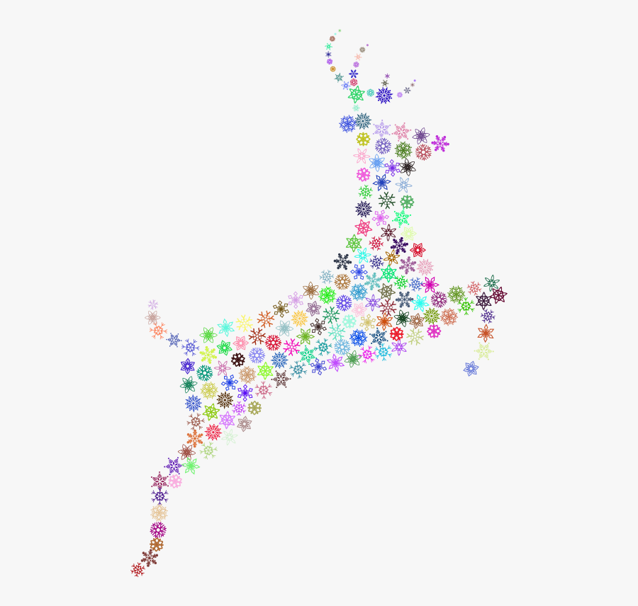 Leaping Deer Snowflakes Prismatic - Creative Arts, Transparent Clipart