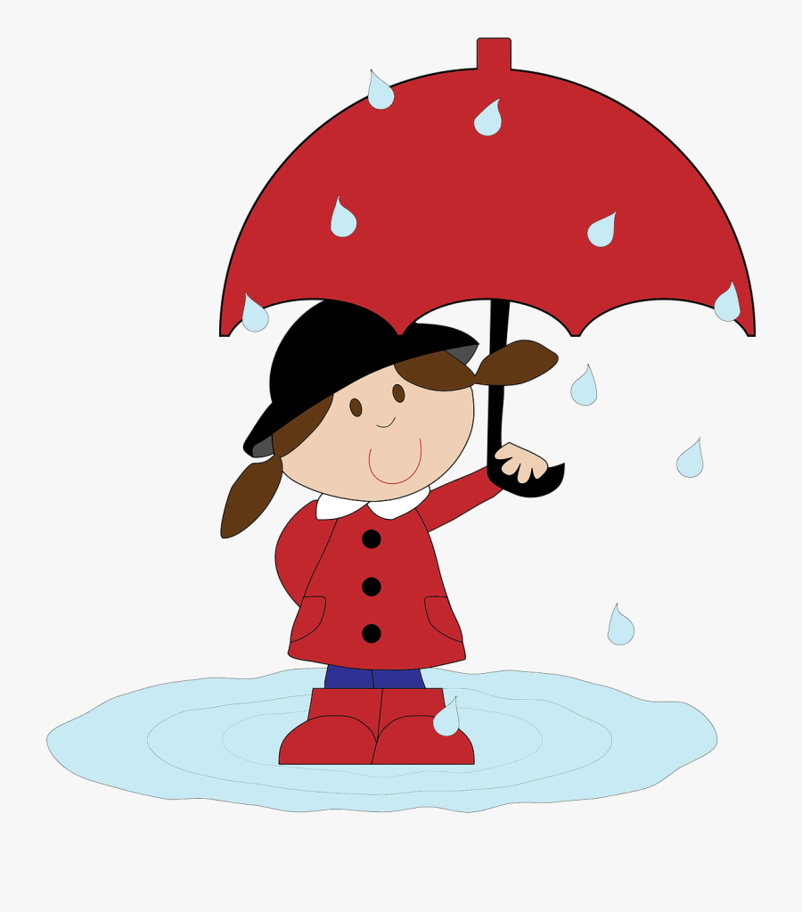 Girl With Umbrella Clipart, Transparent Clipart