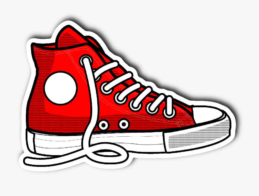 Red High Top Sneaker Clipart, Transparent Clipart