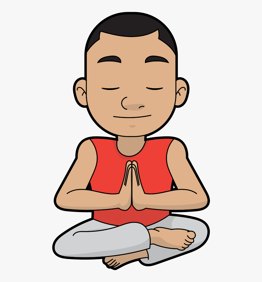 Floor Clipart Leg Crossed - Meditating Man Png Cartoon, Transparent Clipart