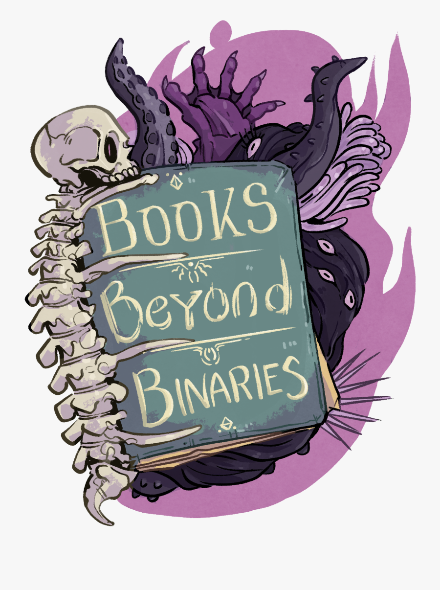 A Green Book That Says "books Beyond Binaries" - Cartoon, Transparent Clipart