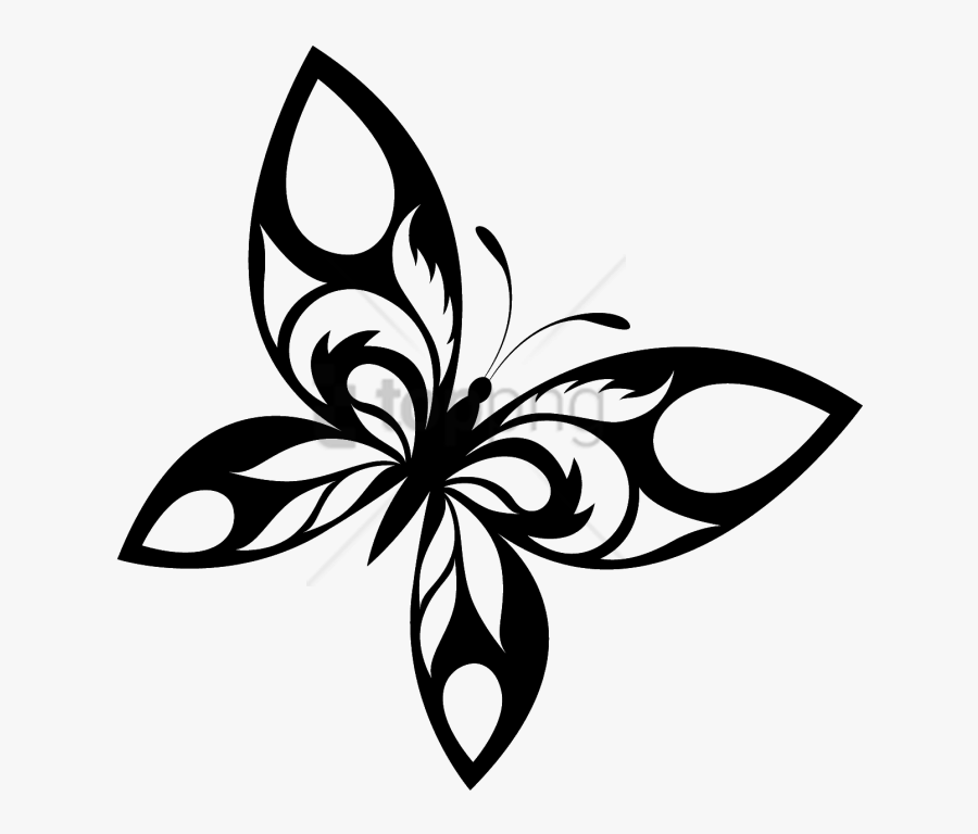 Free Png Flying Butterfly Tattoo Png Image With Transparent - Butterfly Designs Black And White, Transparent Clipart