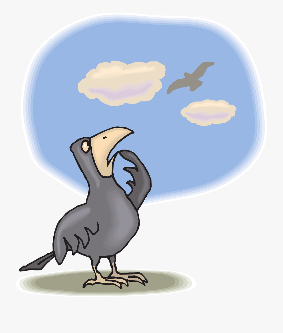 Clouds Sky Fly Free Photo - Crow Cartoon, Transparent Clipart