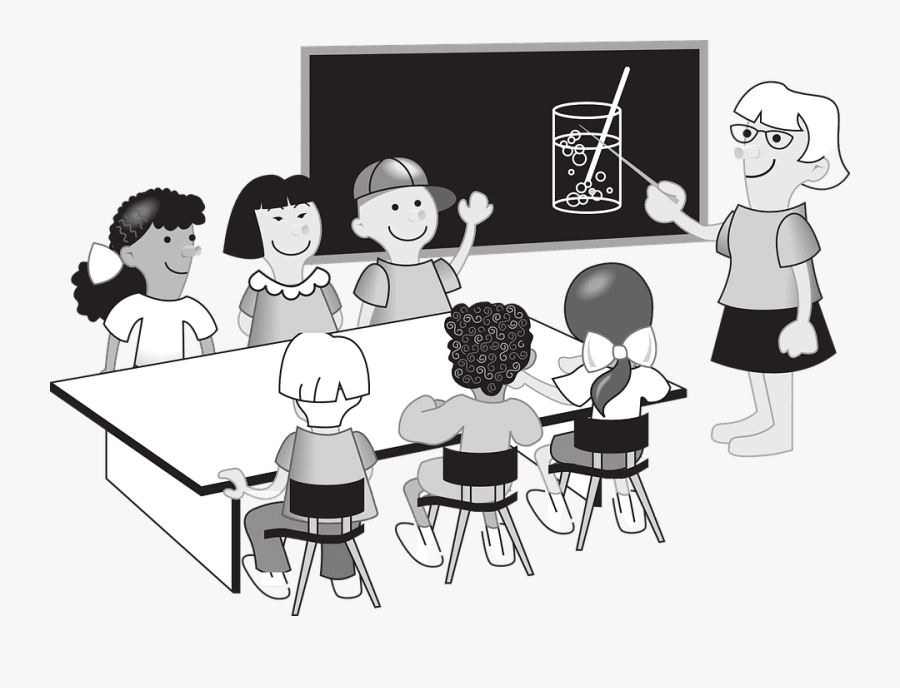 Teacher Png Clipart Png - Students In Classroom Clipart Black And White, Transparent Clipart