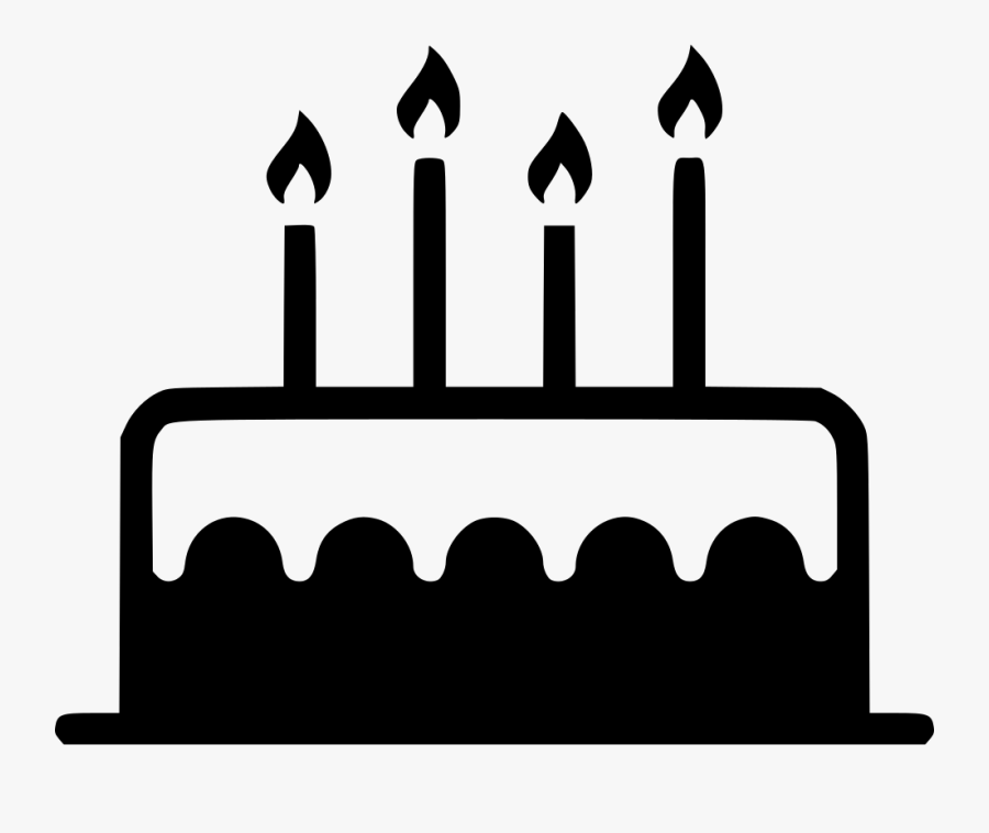 Banner Black And White Download Birthday Candle Sweet - Birthday Cake Icon Png, Transparent Clipart