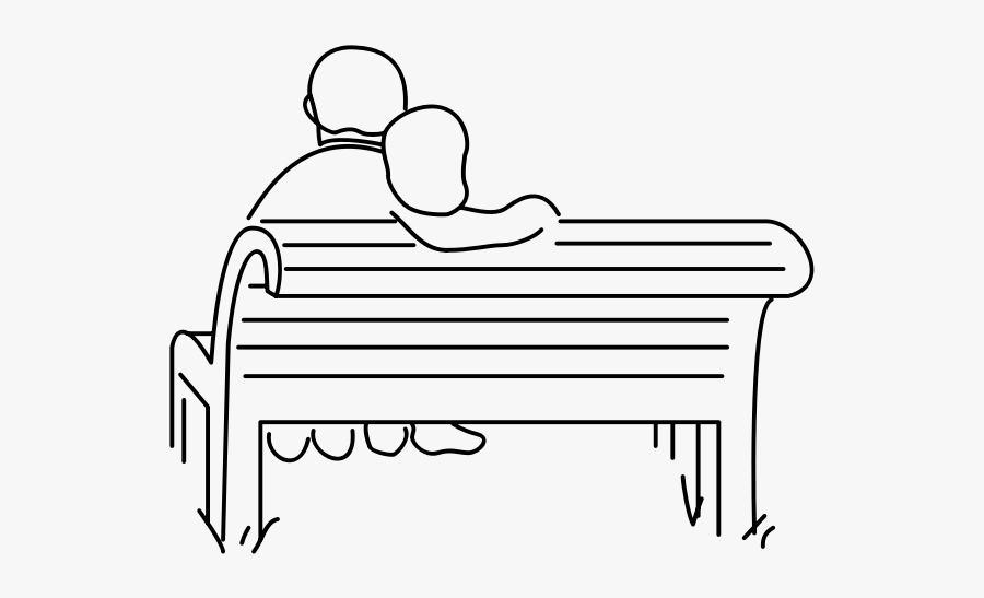Lovers On A Bench - Coloring Pictures Of Benches In Park, Transparent Clipart