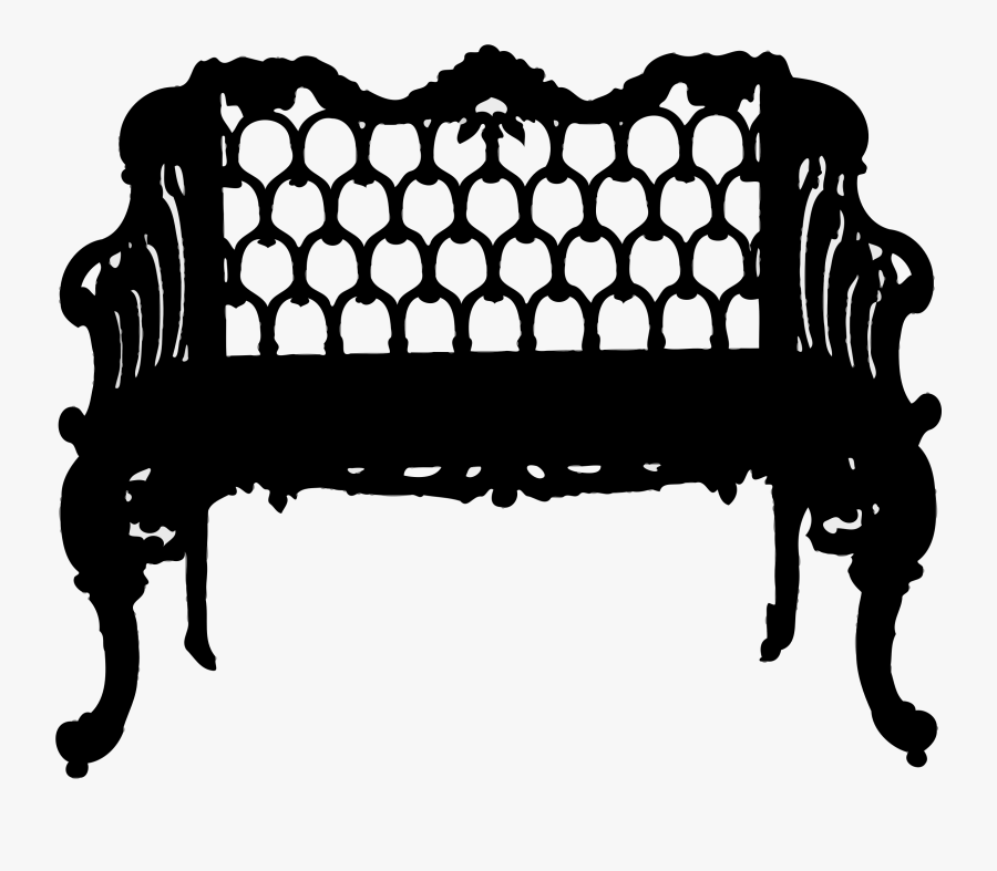 Garden Bench Silhouette Icons - Light Field Microlens Array, Transparent Clipart