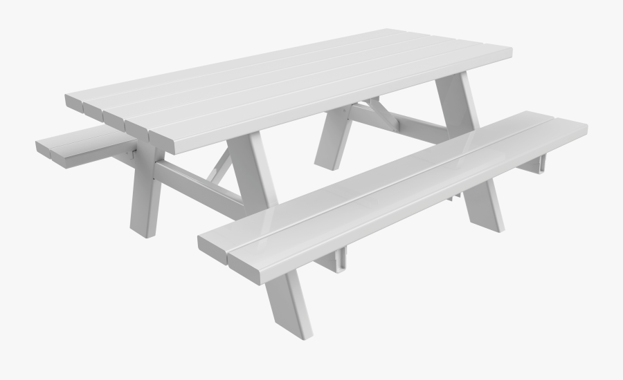 Picnic Table Picture - White Park Bench Table, Transparent Clipart