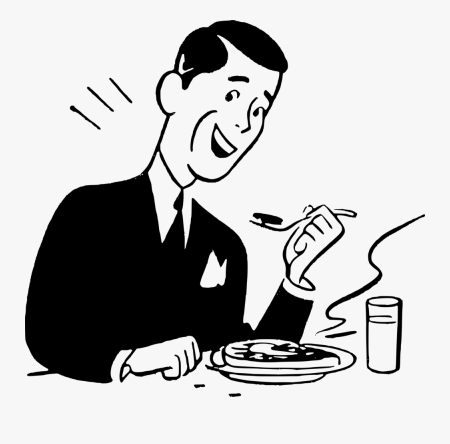 Eating Clipart Fathersteak - Eating Clipart Black And White, Transparent Clipart