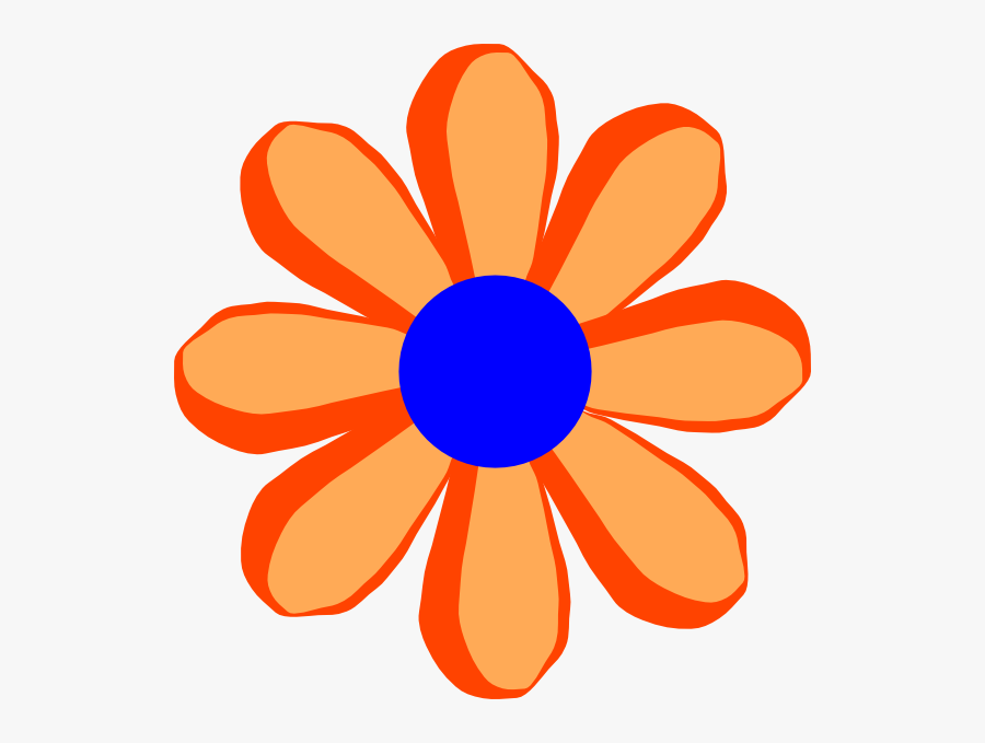 Flower Cartoon Orange Svg Clip Arts - Cartoon Flower Transparent Background, Transparent Clipart