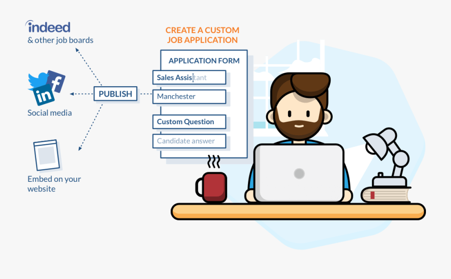 Applicancy Clipart Job Creation - Cartoon Job Application Social Media, Transparent Clipart