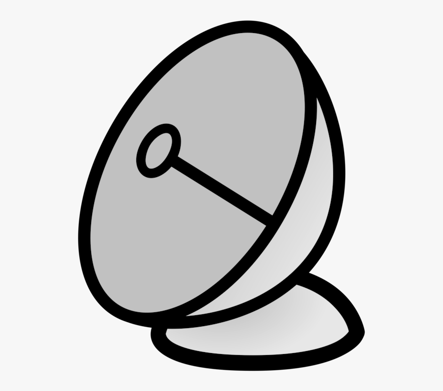 Monochrome Photography,symbol,line - Cartoon Satellite Dish, Transparent Clipart