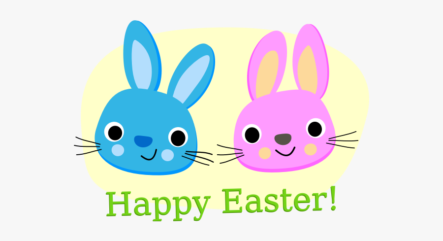 Happy Easter Bunnies Vector Image - Cartoon, Transparent Clipart