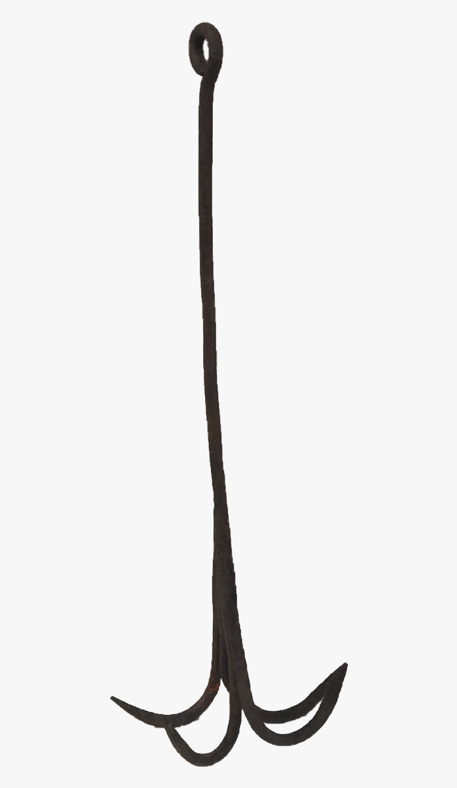 19th C Primitive 4 Prong Antique Wrought Cast Iron, Transparent Clipart