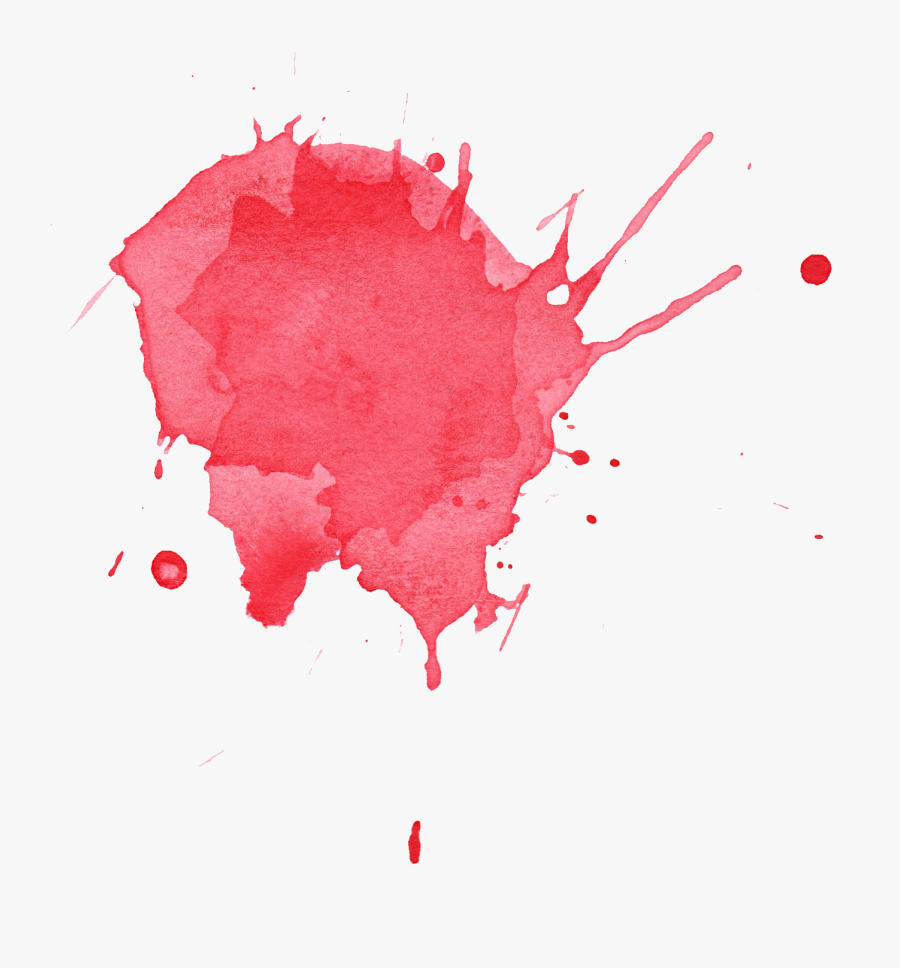 Stain Red Watercolor Splatter - Transparent Watercolor Splash Red, Transparent Clipart