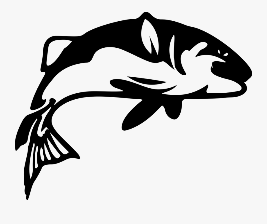 Fish Vector Black And White, Transparent Clipart