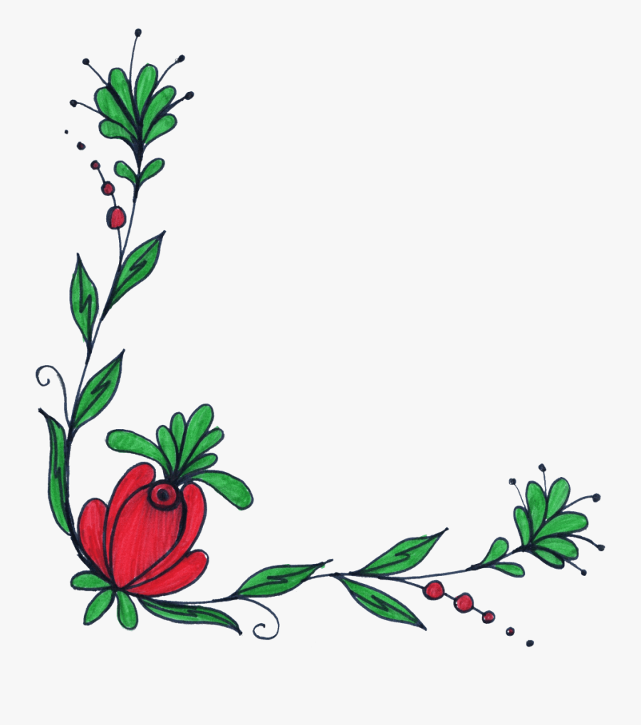 Download Flower Corner Border Vector Free Library - Designs For ...