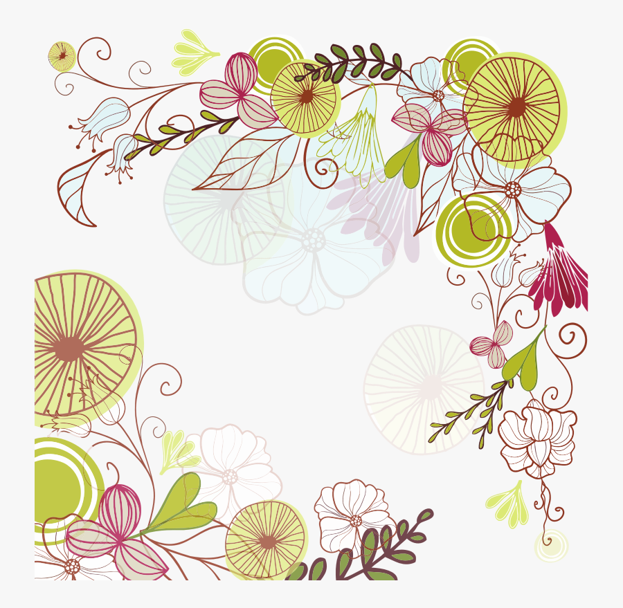 Floral Corner Border Frame - Border And Frame Png, Transparent Clipart