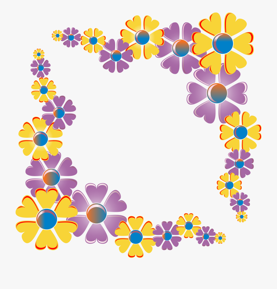 Clipart - Floral Frames And Border Designs, Transparent Clipart