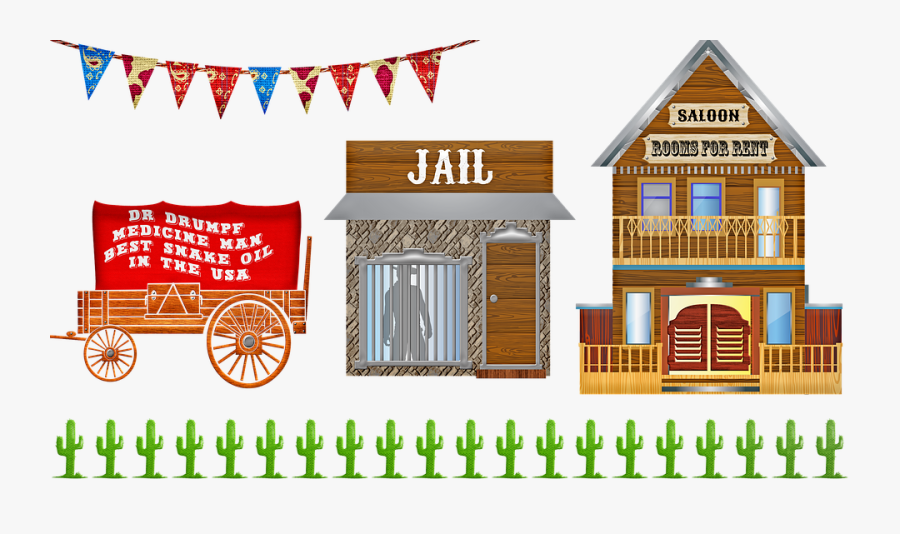 Wild West Town Clipart, Transparent Clipart