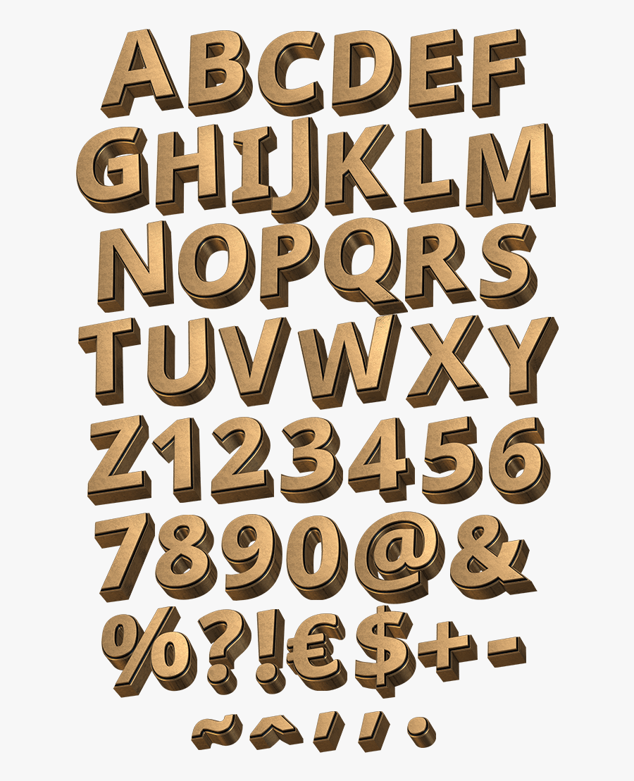 Transparent Gold Alphabet Fonts, Transparent Clipart