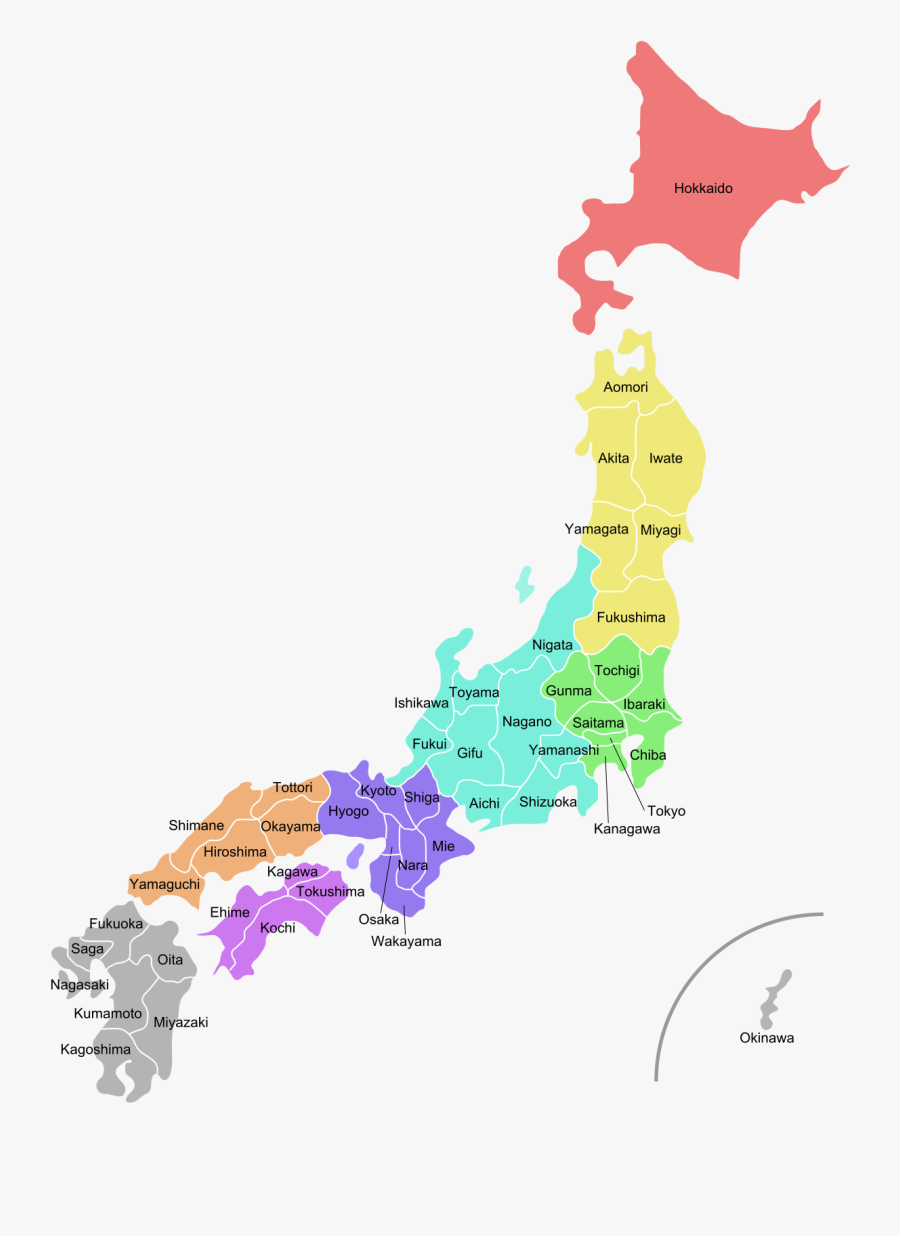Prefectures Of Japan - Japan Map, Transparent Clipart
