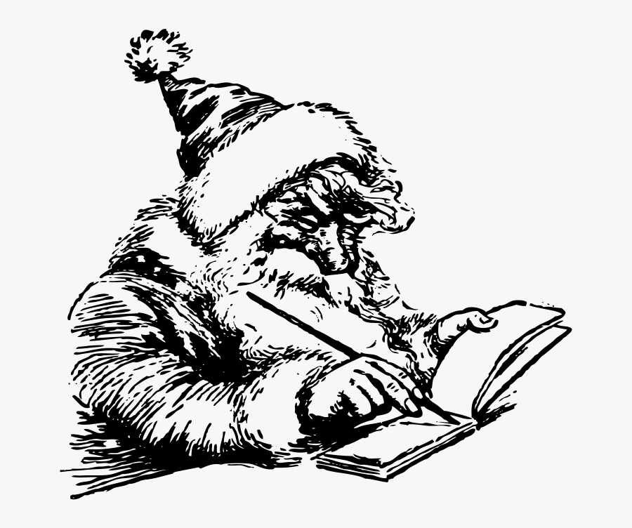 Santa Writing - Santa Claus, Transparent Clipart