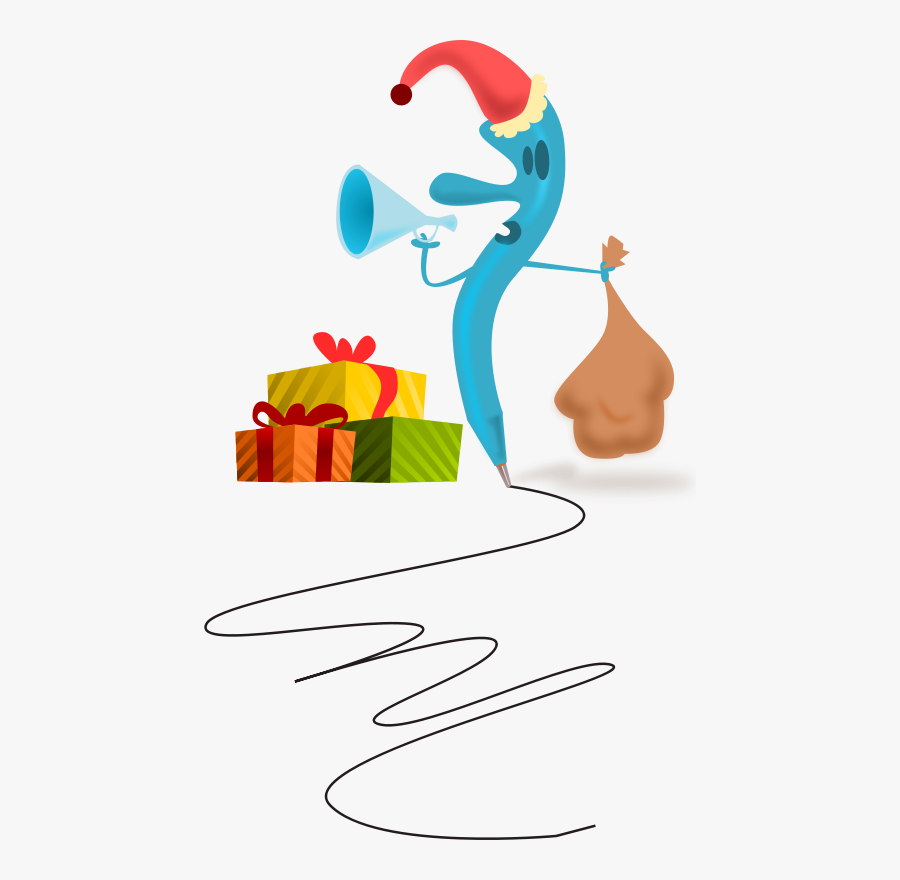 Santa Pen - Clip Art, Transparent Clipart