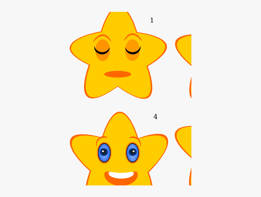 Yellow Star Wake Up - Star With Face Emotions Clipart, Transparent Clipart