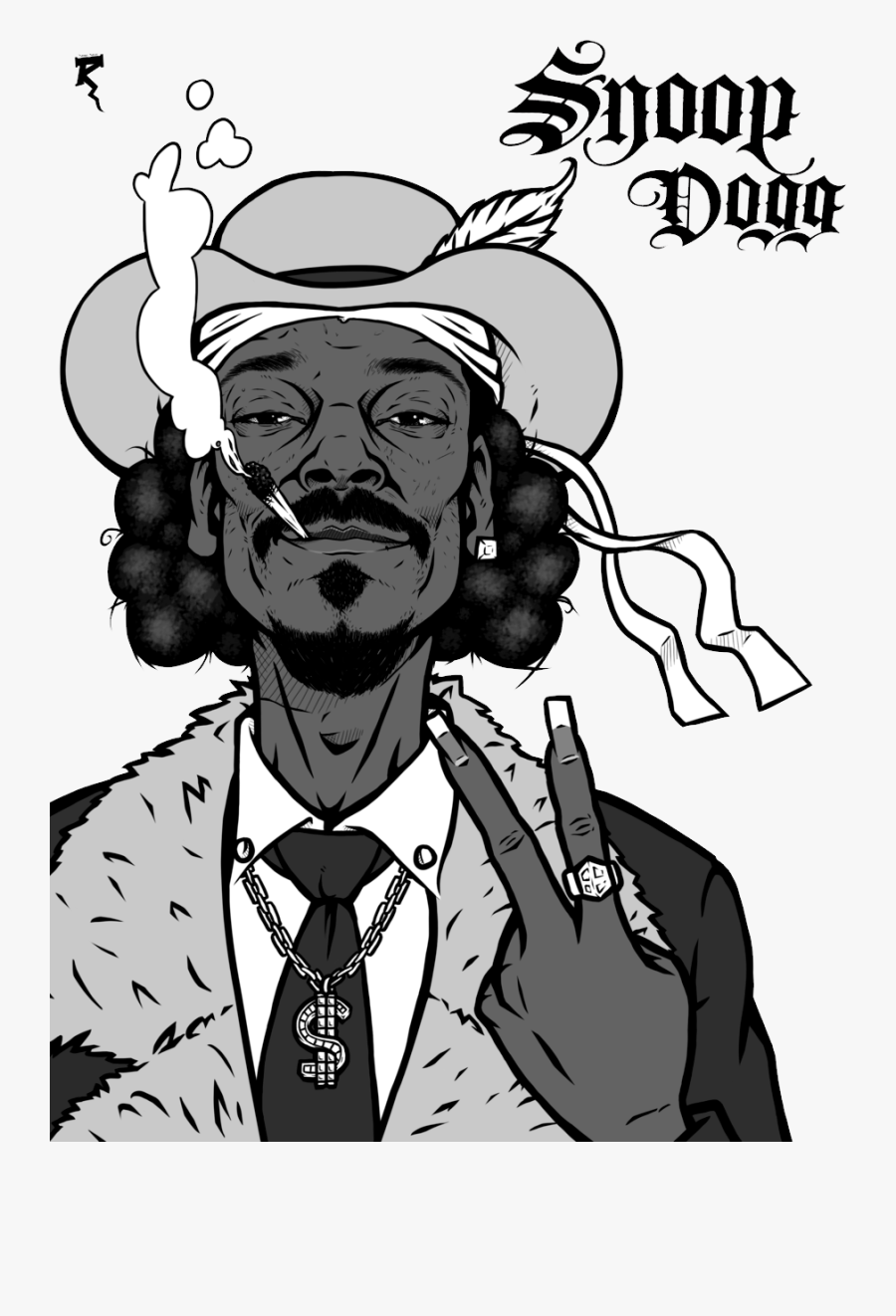 Snoop Dogg Png - Snoop Dogg Smoking Weed Cartoon, Transparent Clipart
