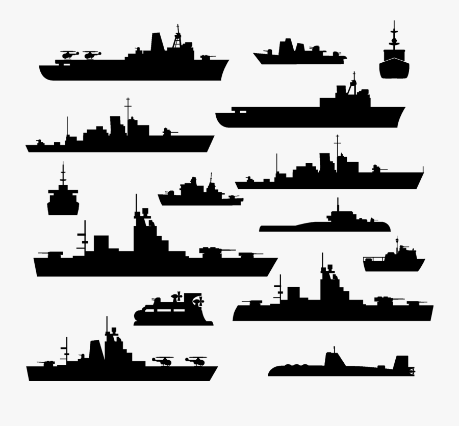 Warship Maritime Transport Stock Illustration - Russian Navy Ships Silhouettes, Transparent Clipart
